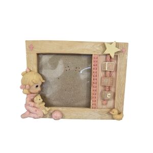 Enesco Precious Moments Resin Girl Toys Star Blocks Picture Frame Baptism Cross